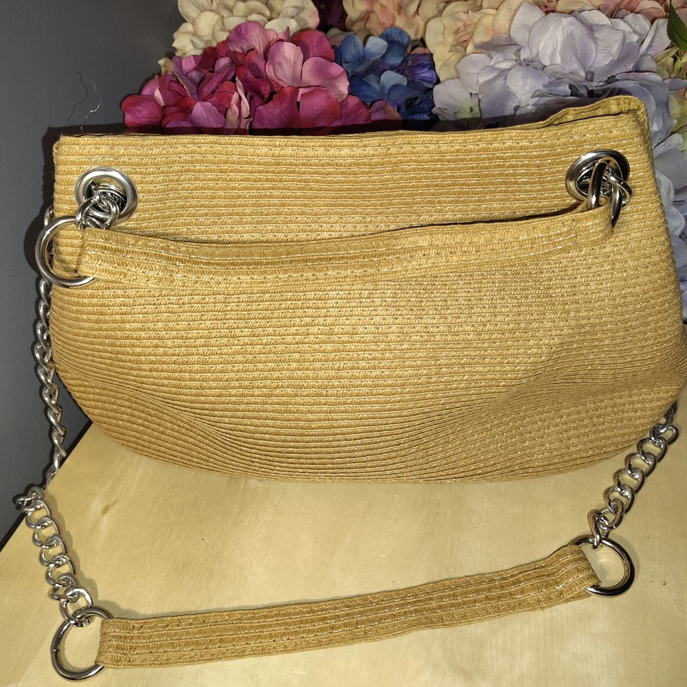 Gold Woven Chain With‎ Adjustable Stra Shoulder/Handbag Euc